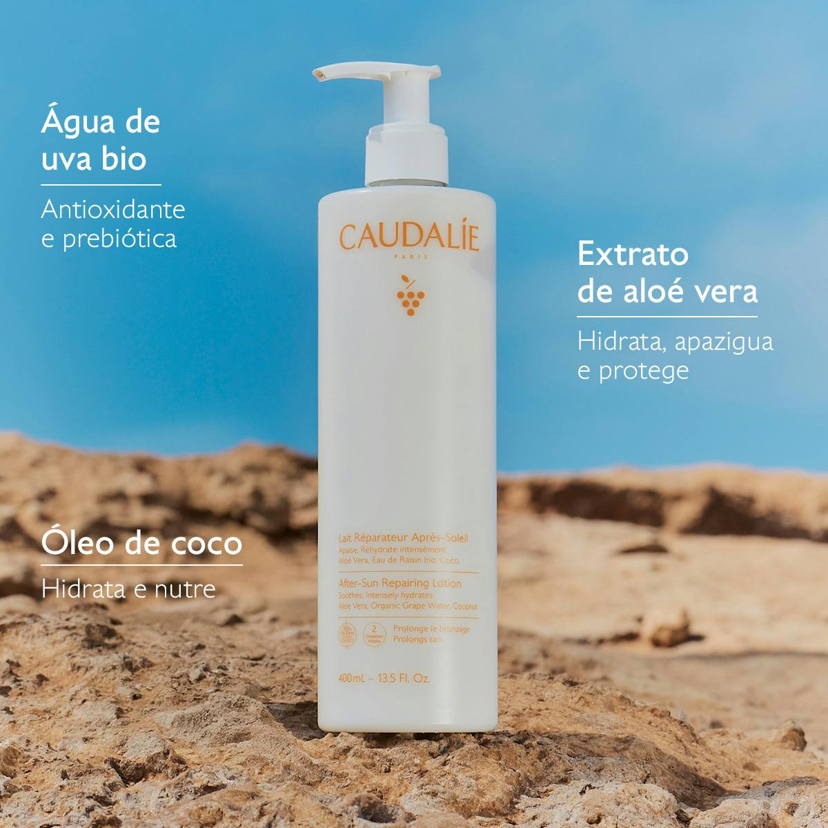 Caudalie Vinosun Leite Reparador Pós-Solar 400ml - Farmácia Garcia