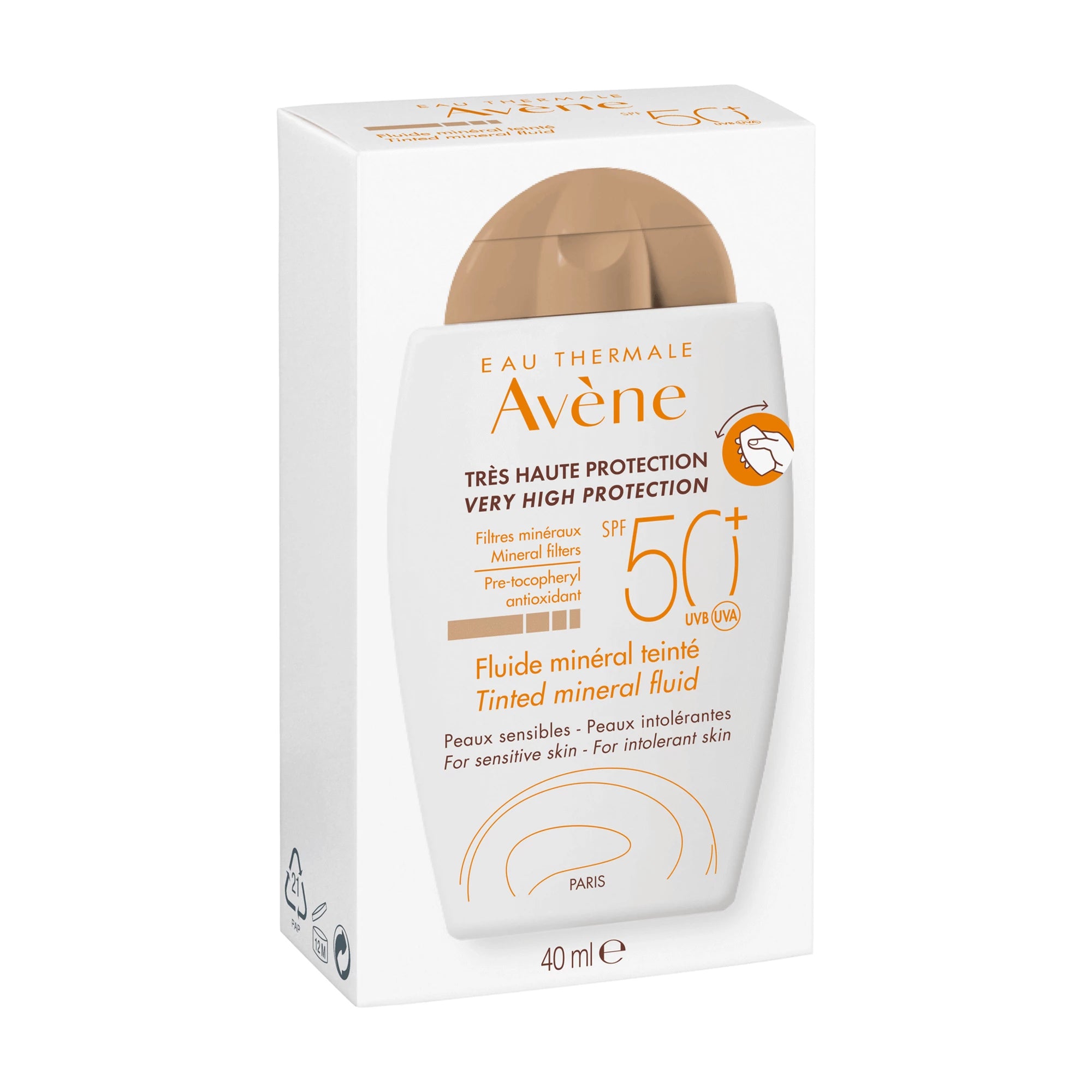 Avène Solar Fluido Mineral c/ Cor SPF 50+ 40ml