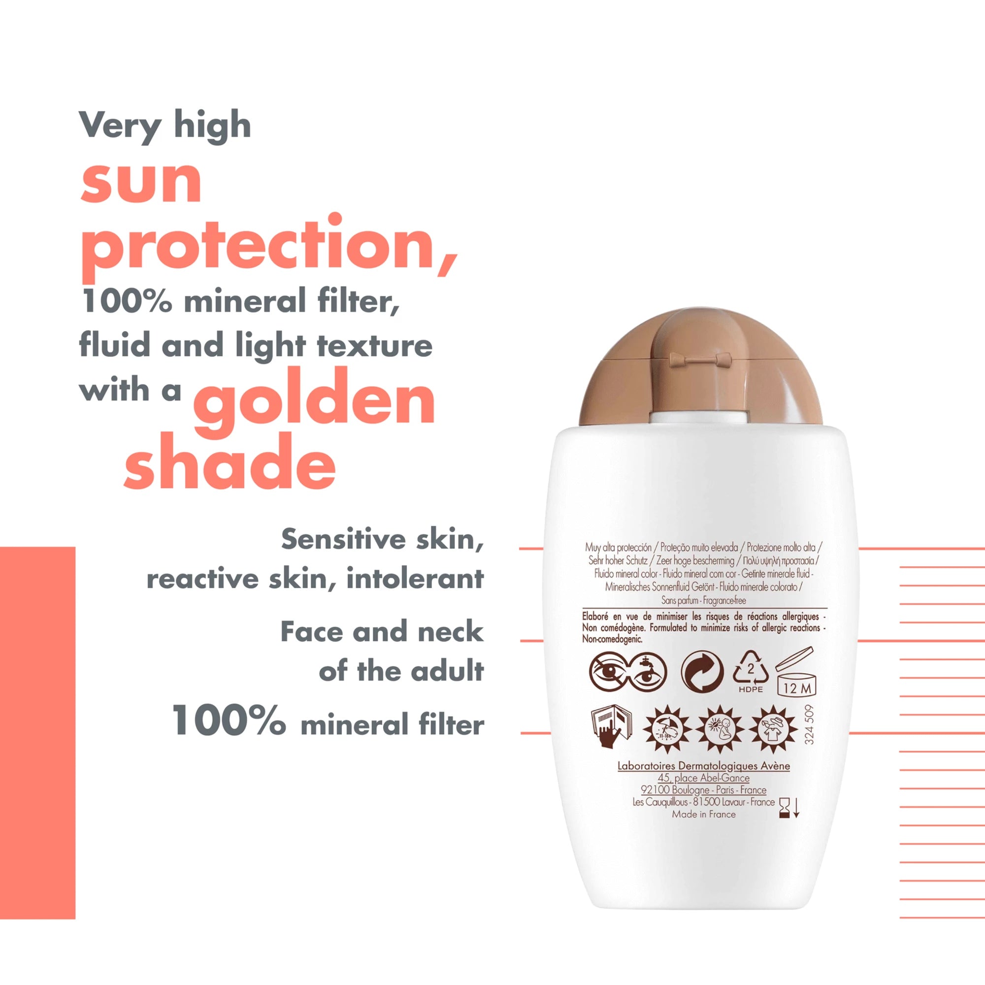 Avène Solar Fluido Mineral c/ Cor SPF 50+ 40ml