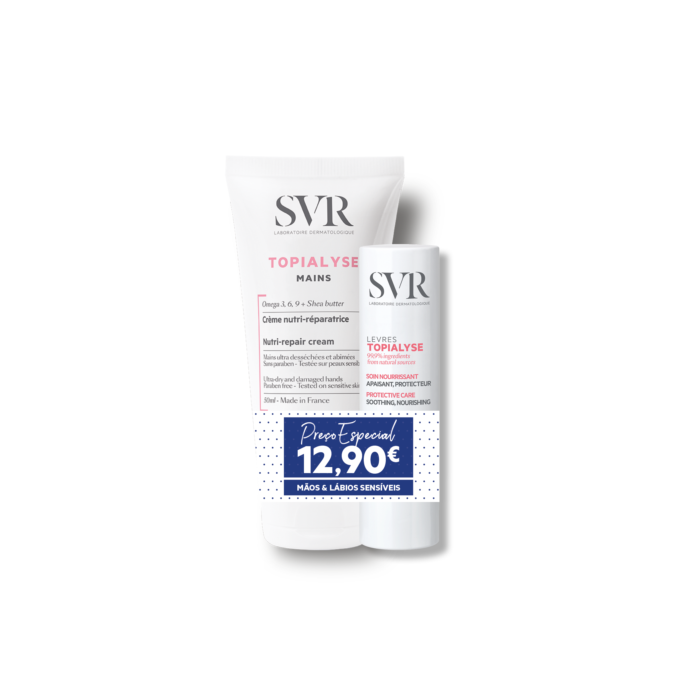 SVR Topialyse Creme de Mãos 2x50ml + Stick Labial 4g - Farmácia Garcia