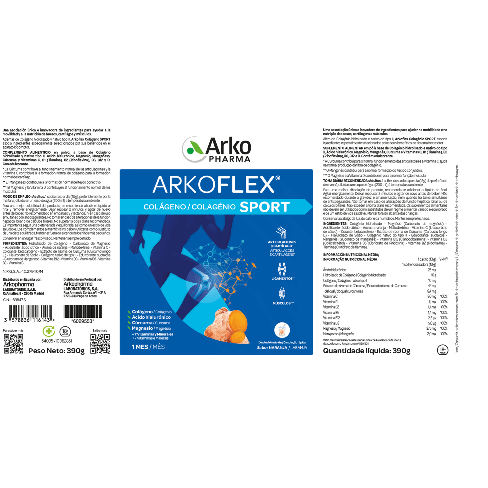 Arkoflex Colagénio SPORT Pó 390g