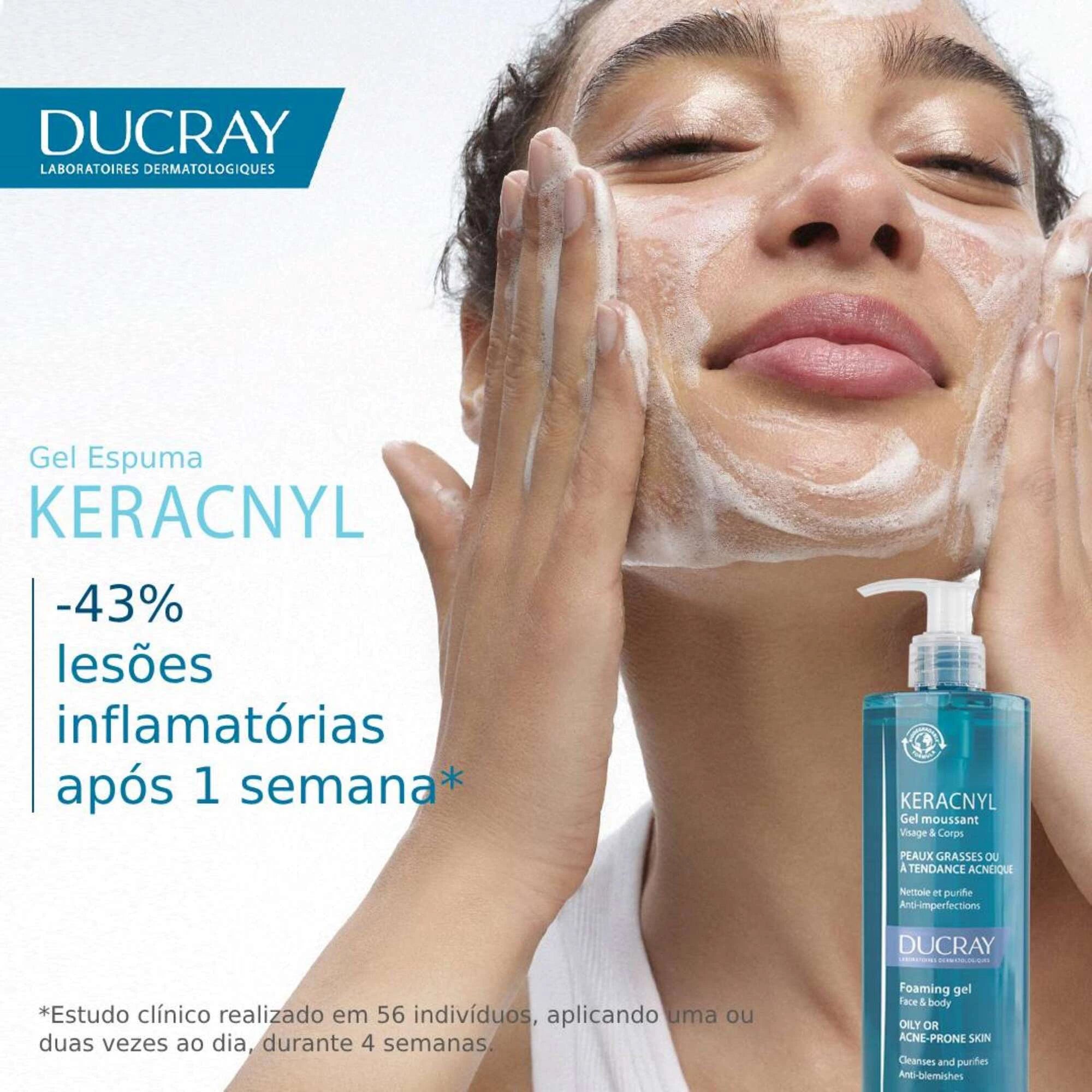 Ducray Keracnyl Gel Limpeza Anti-Imperfeições 400ml - Farmácia Garcia