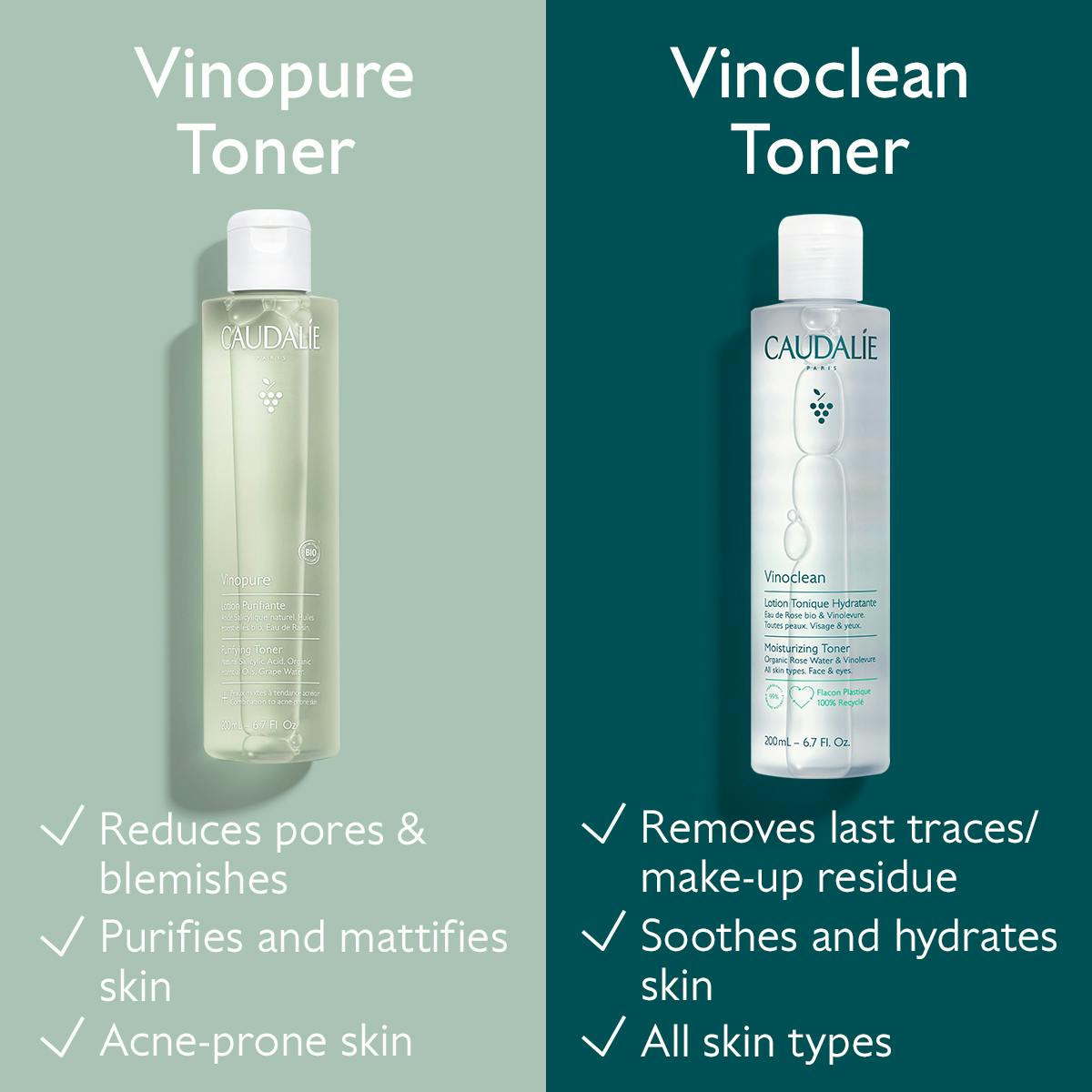 Caudalie Vinoclean Loção Tónica Hidratante 400ml
