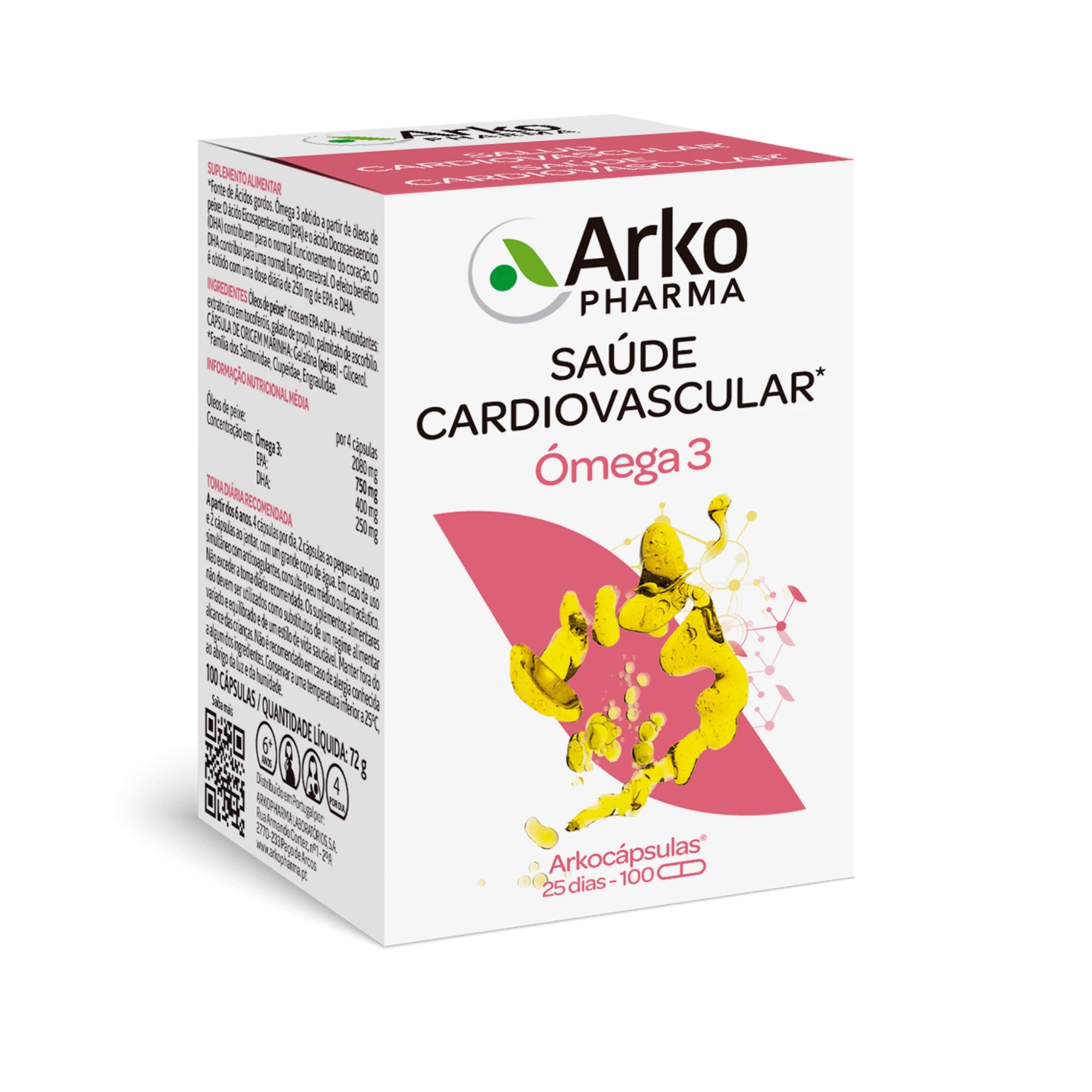 Arkocápsulas Ómega 3 100 Cápsulas - Farmácia Garcia