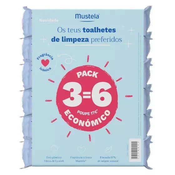Mustela Bebé 60 Toalhitas Limpeza Perfumadas Pack 6 - Farmácia Garcia