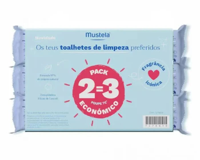 Mustela Bebé 60 Toalhitas Limpeza Perfumadas Pack 3 - Farmácia Garcia