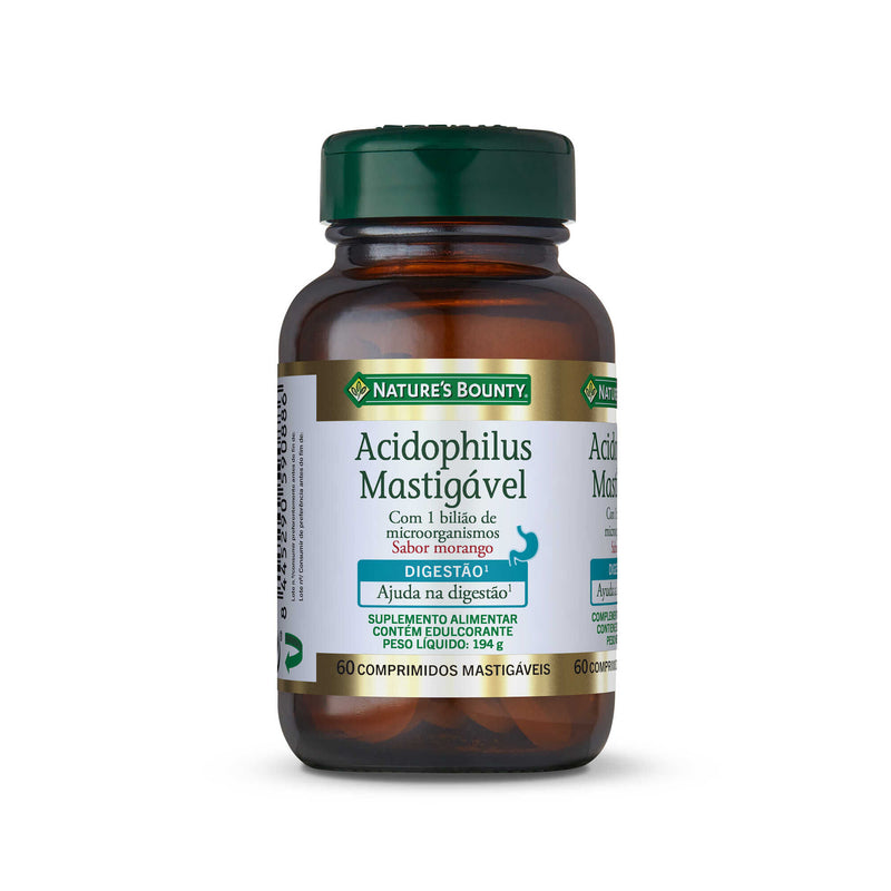 Nature`s Bounty Acidophilus Mastigável 60 Comprimidos - Farmácia Garcia