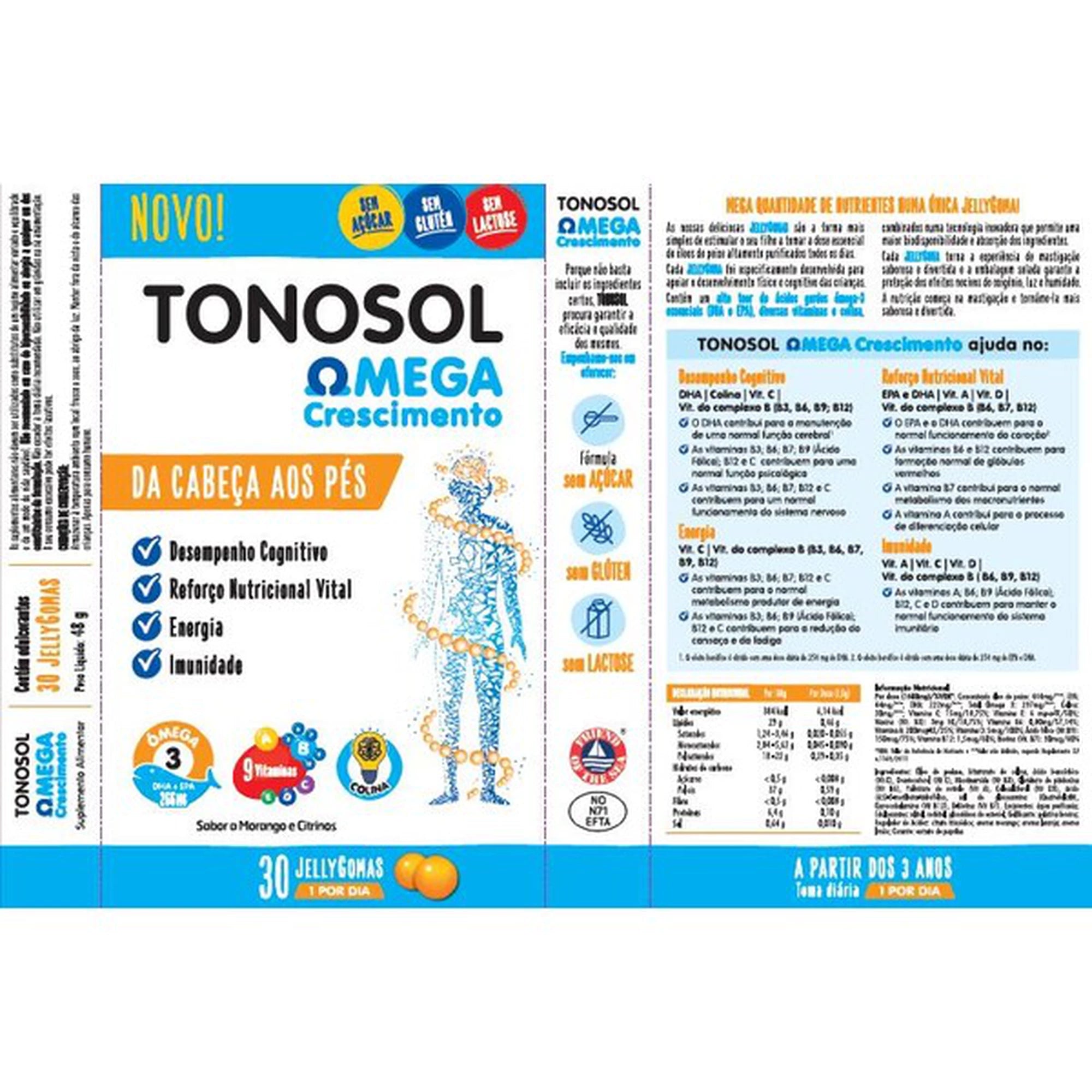 Tonosol Omega Crescimento 30 Gomas - Farmácia Garcia