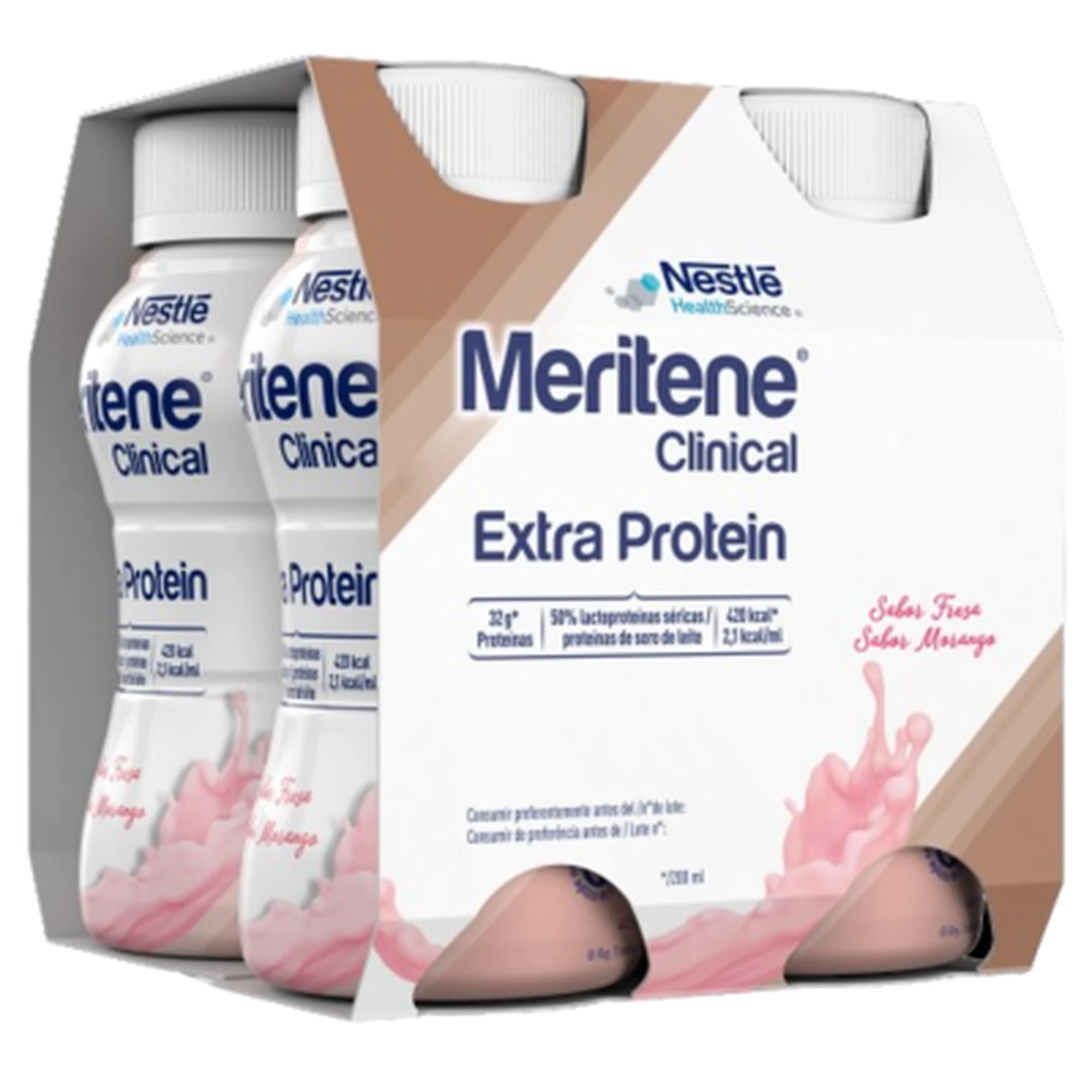 Meritene Clinical Extra Proteina Morango 200ml 4 Unidades