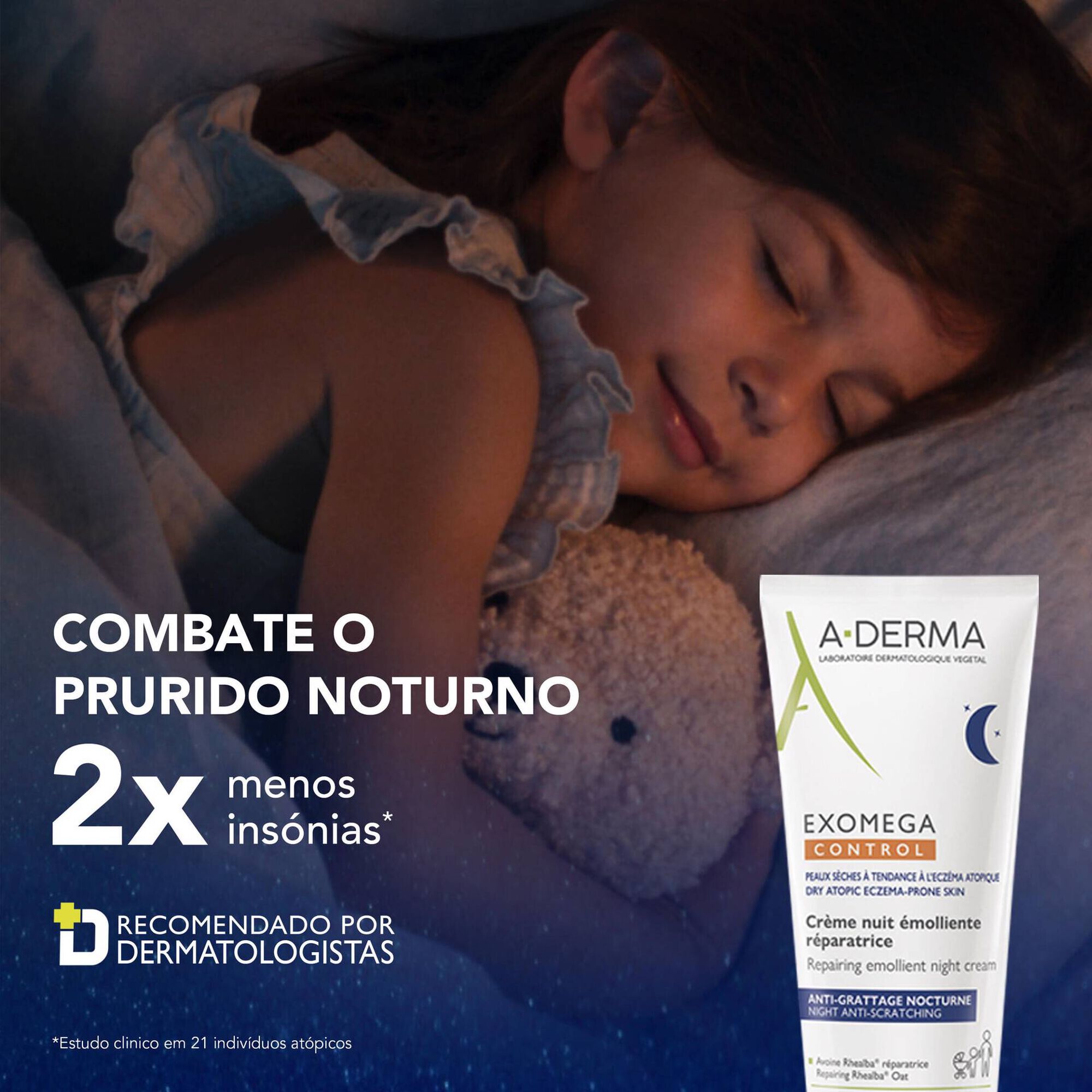 A-Derma Exomega Control Creme Emoliente Anti Prurido Noite 200ml - Farmácia Garcia