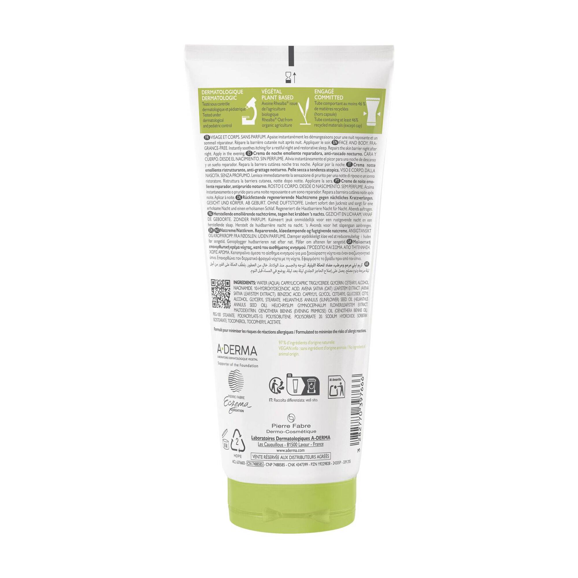 A-Derma Exomega Control Creme Emoliente Anti Prurido Noite 200ml - Farmácia Garcia