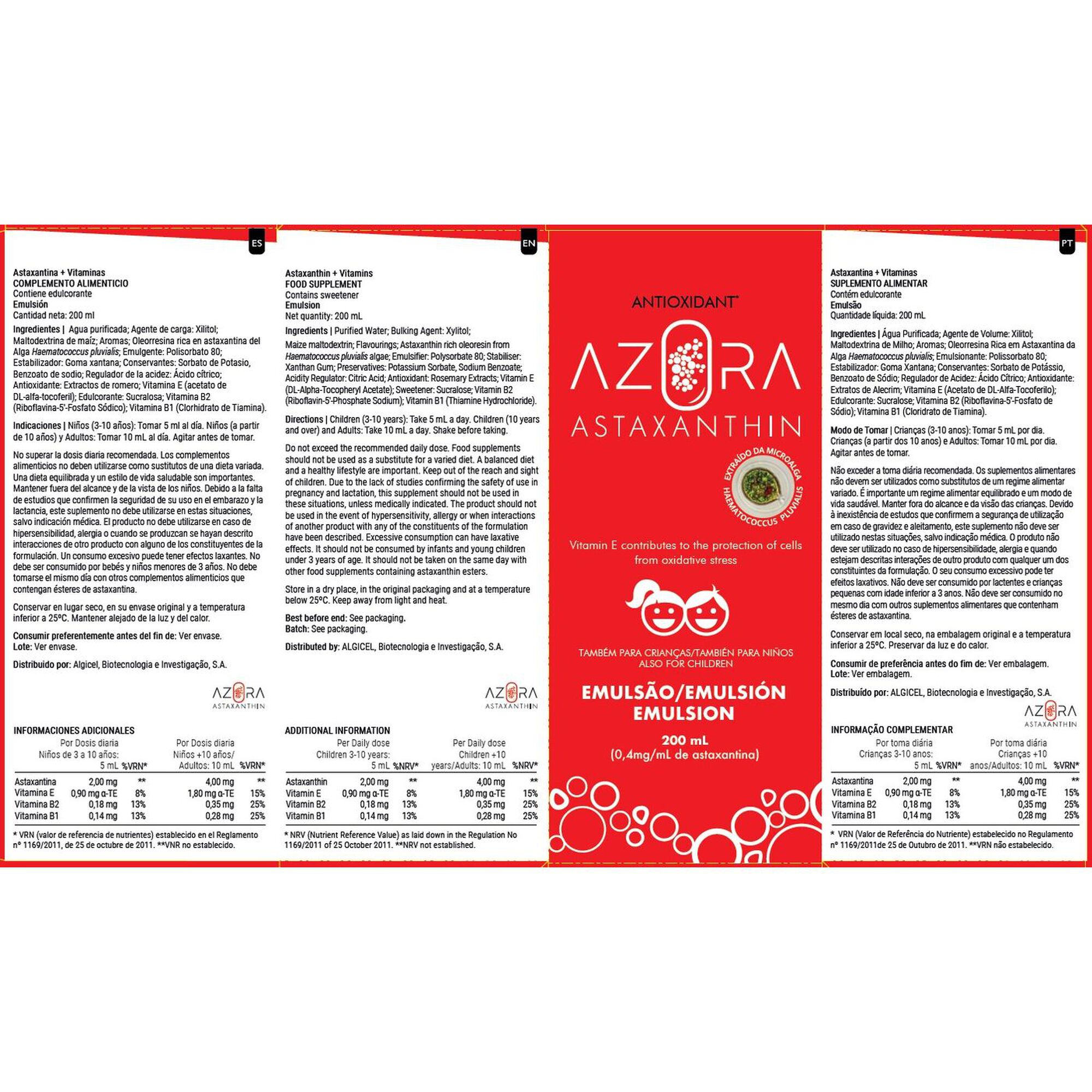 Azora Astaxanthin Emulsão 0.4mg 200ml - Farmácia Garcia