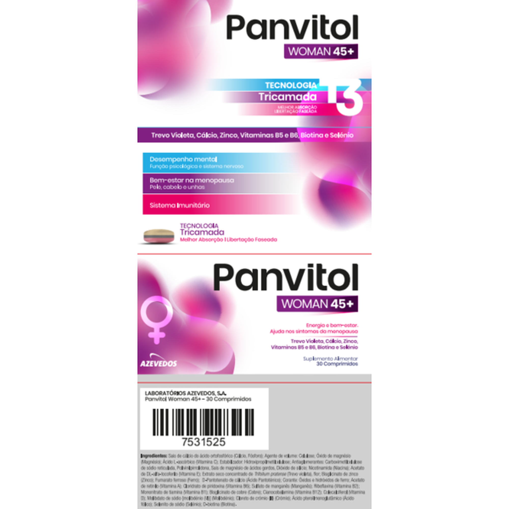 Panvitol Woman 45+ 30 Comprimidos - Farmácia Garcia