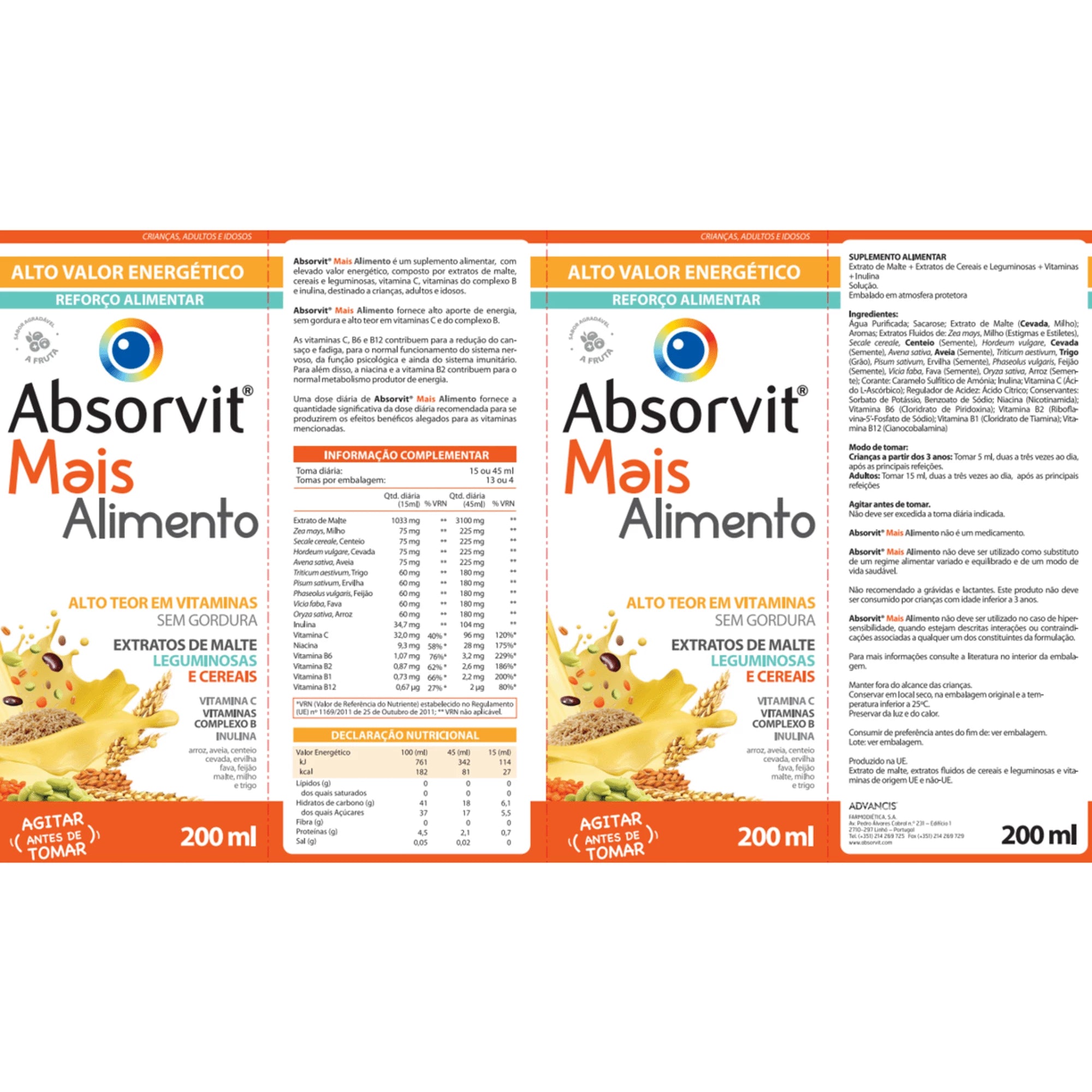 Absorvit Mais Alimento 200 ml