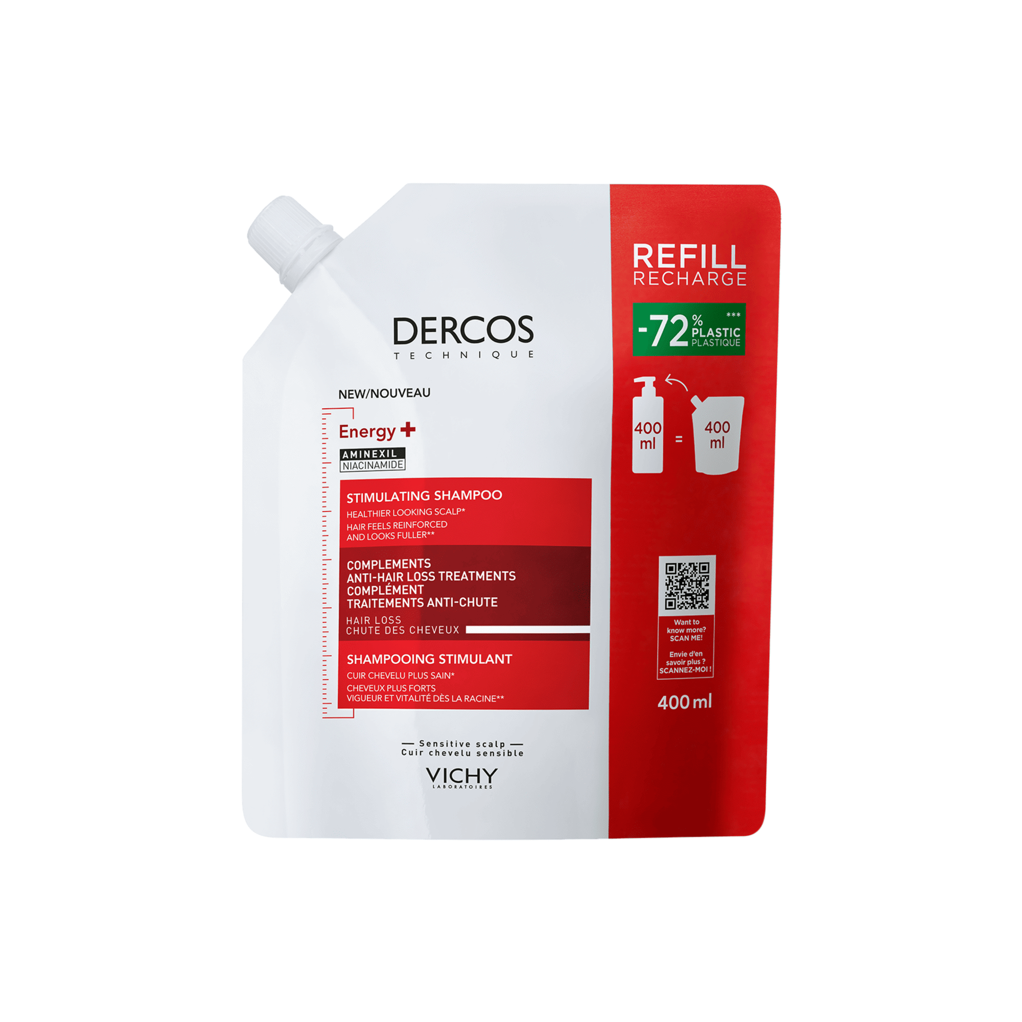 Dercos Estimulante Champô Eco Pack Recarga 400ml