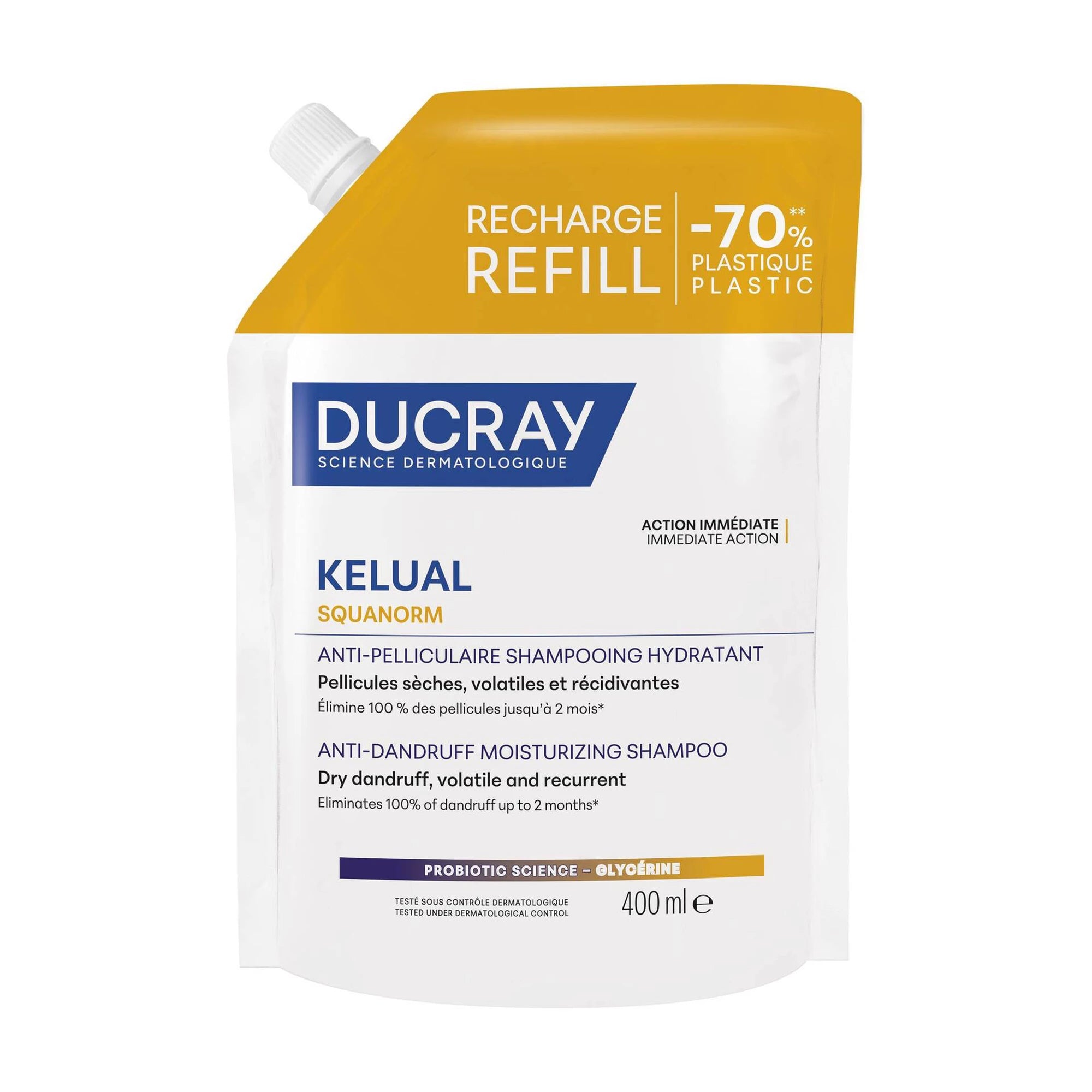 Ducray Kelual-Squanorm Champô Caspa Seca Recarga 400ml - Farmácia Garcia