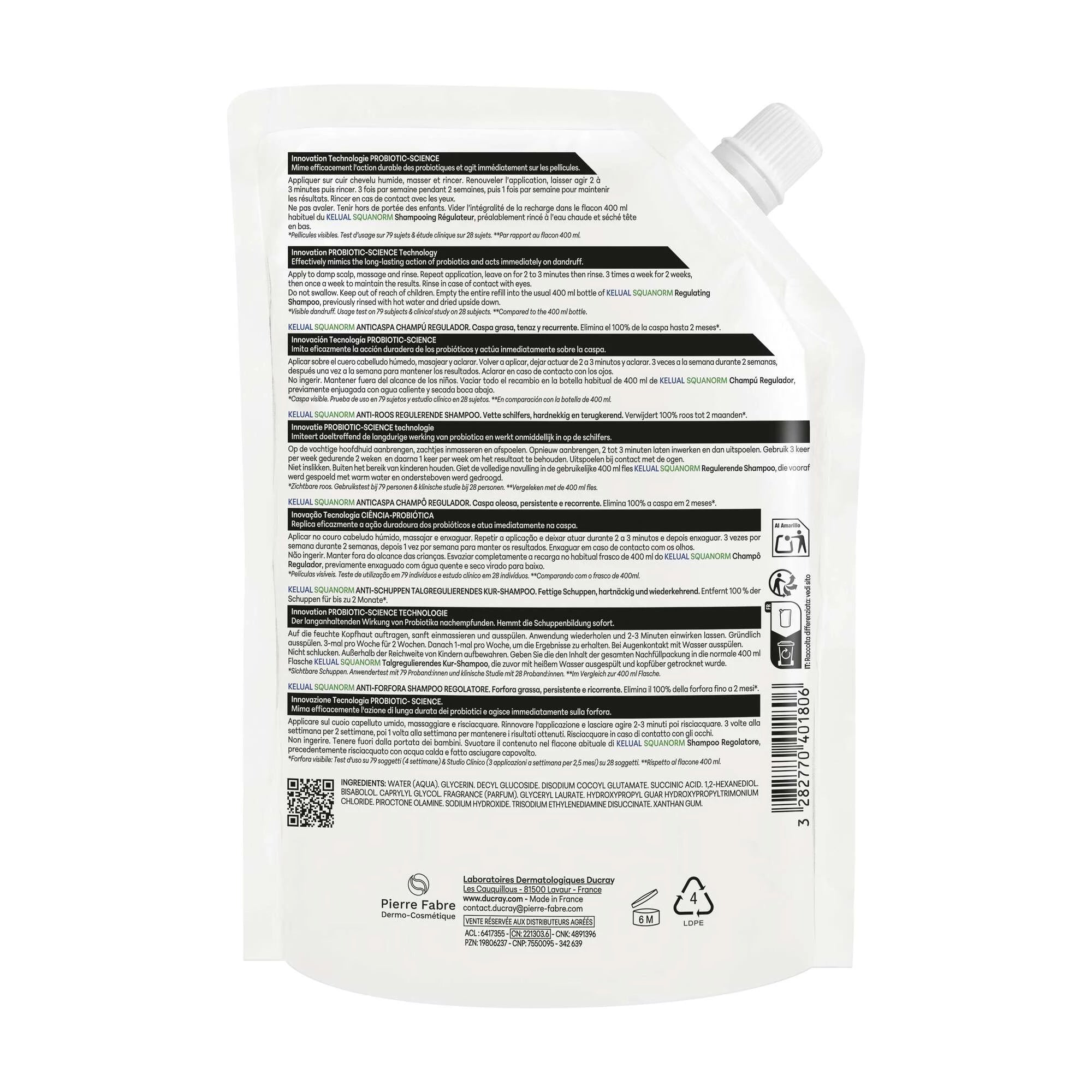 Ducray Kelual-Squanorm Champô Caspa Oleosa Recarga 400ml