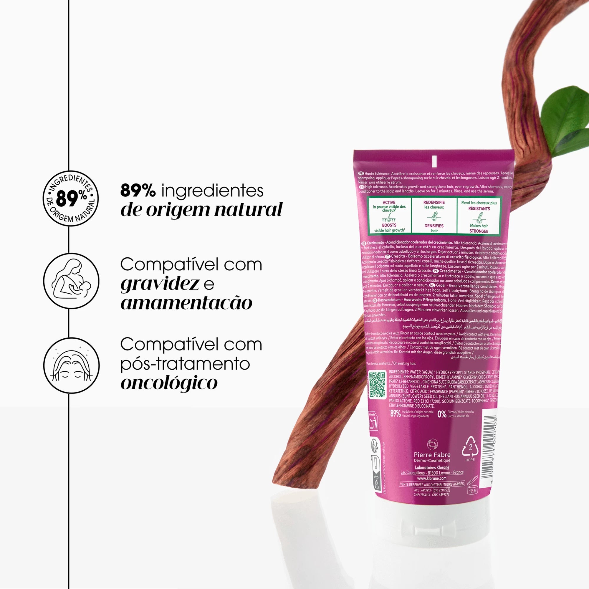 Klorane Capilar Quinina Bálsamo Acelerador Crescimento 200ml - Farmácia Garcia