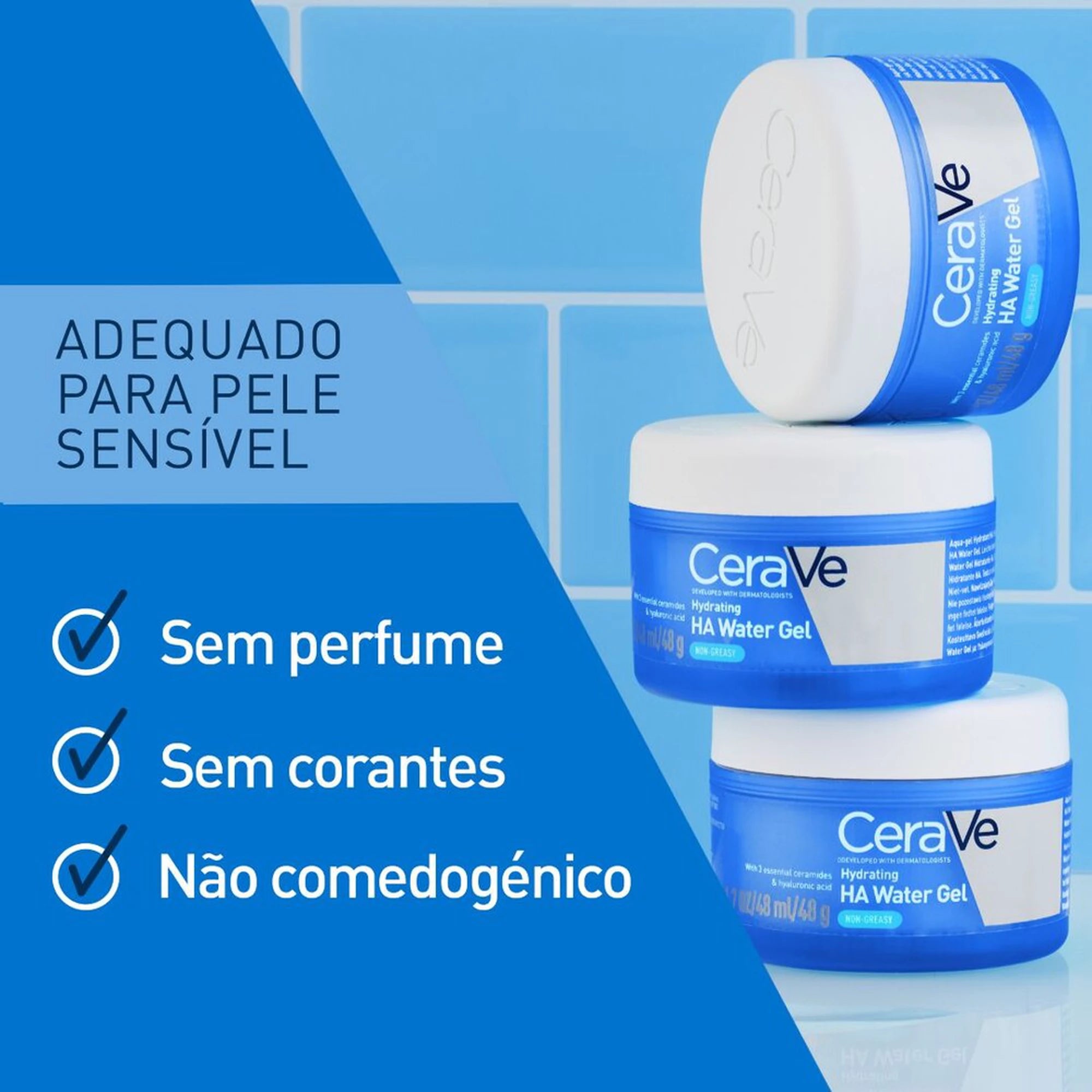 CeraVe HA Water Gel Hidratante 48ml - Farmácia Garcia