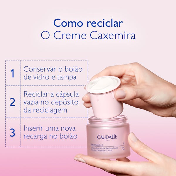 Caudalie Resveratrol Lift Creme Caxemira Redensificador Recarga 50ml - Farmácia Garcia