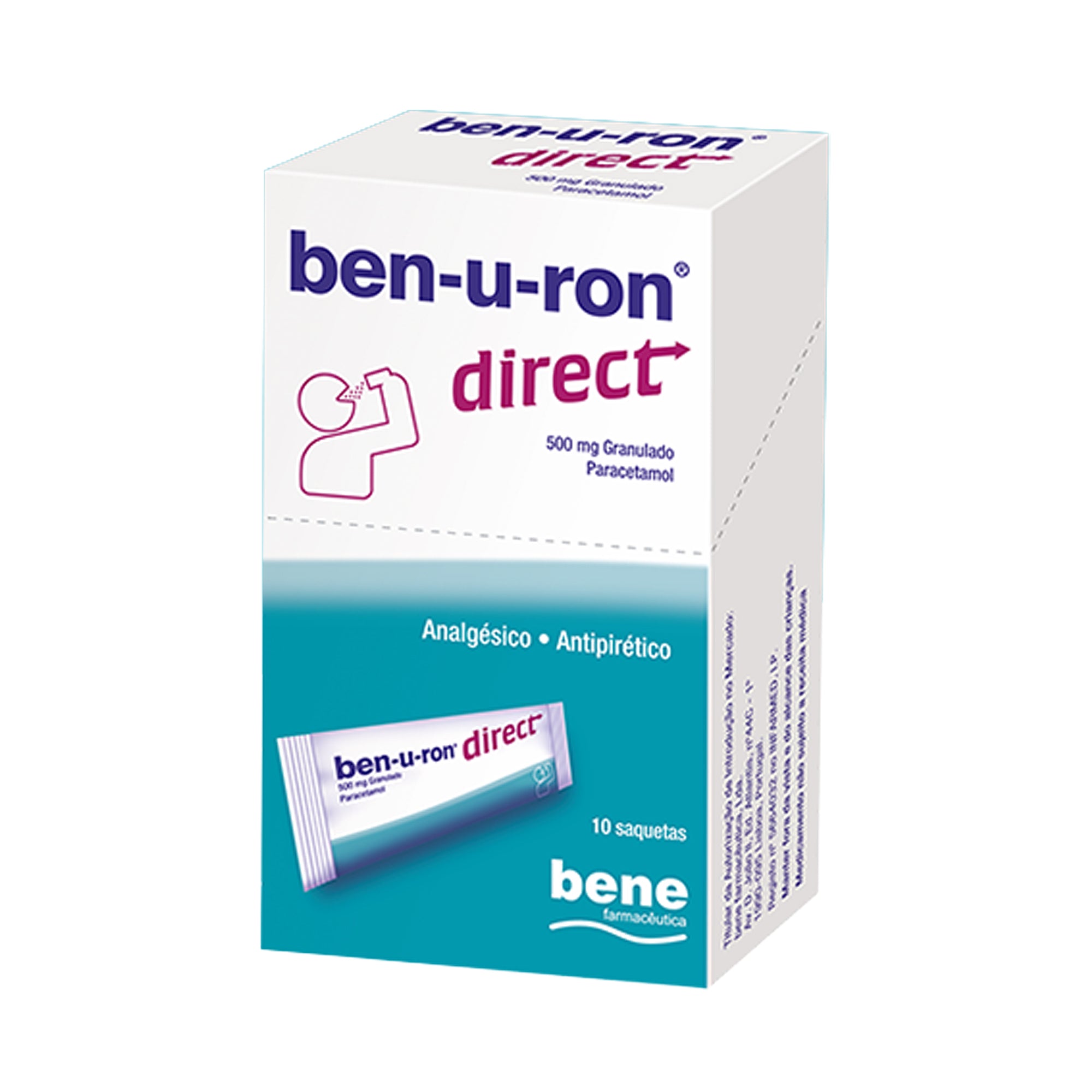 Ben-u-ron Direct 500mg 10 Saquetas - Farmácia Garcia