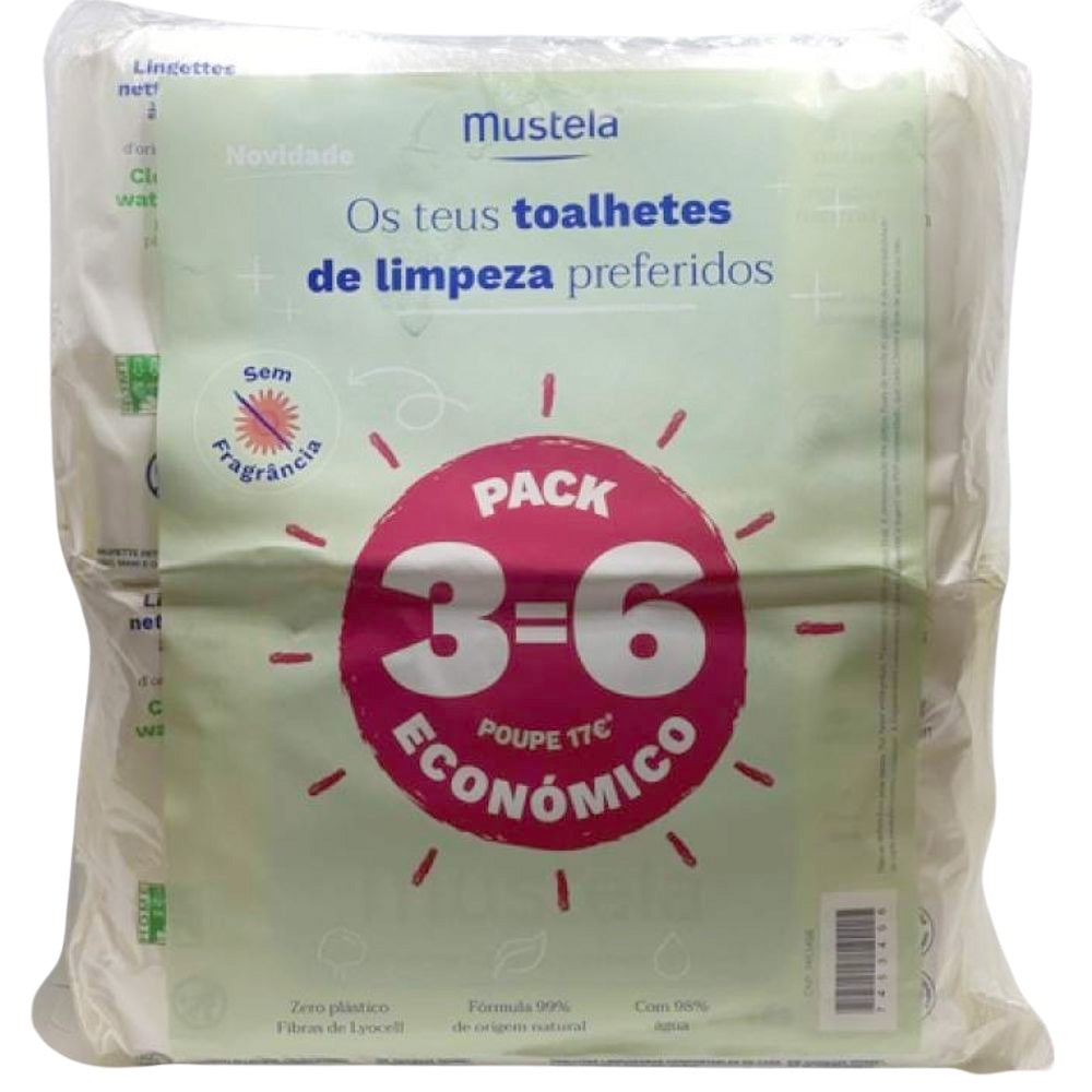Mustela Bebe Toalhete Limpeza Sem Perfume 3=6 - Farmácia Garcia