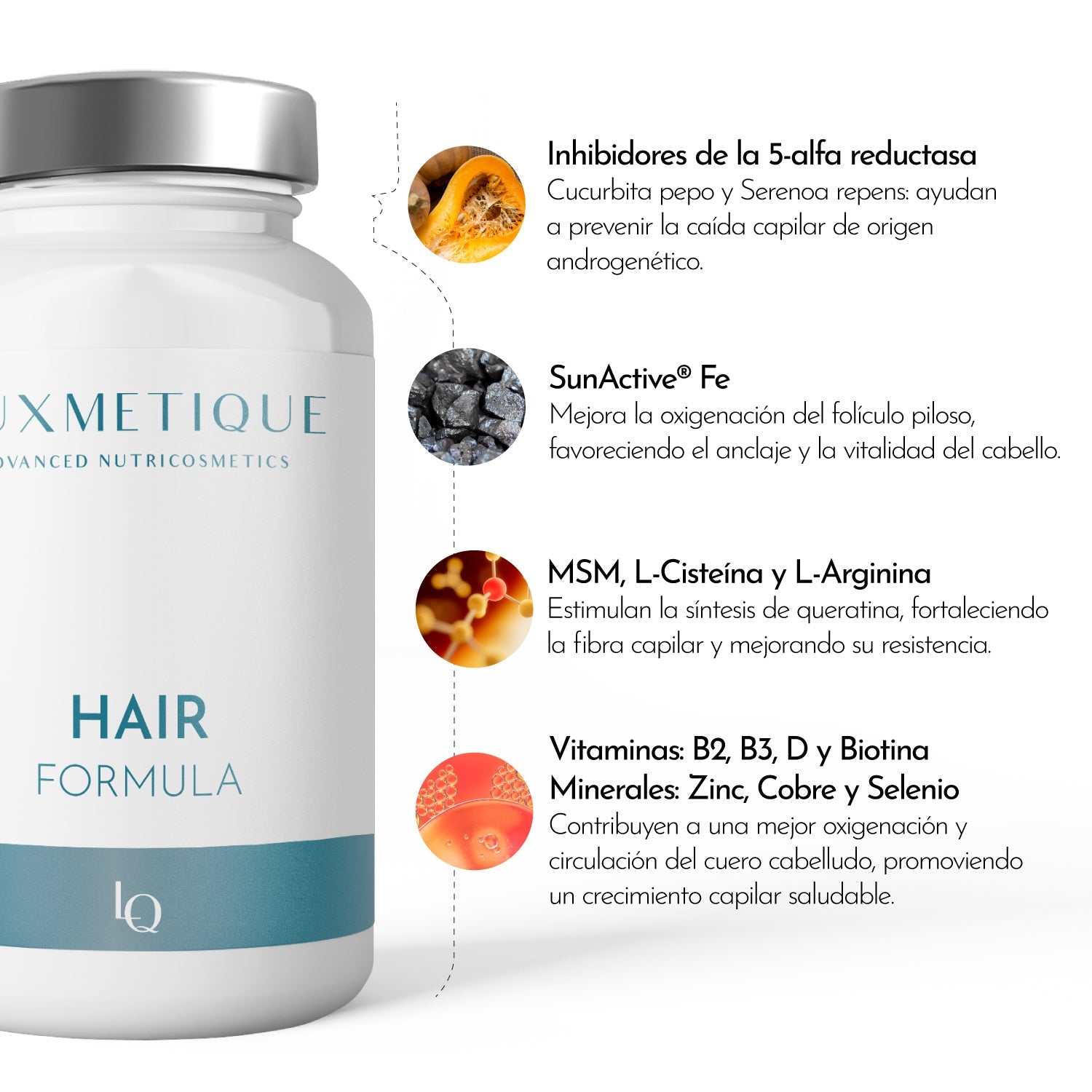 Luxmetique Fórmula Capilar 60 Cápsulas - Farmácia Garcia