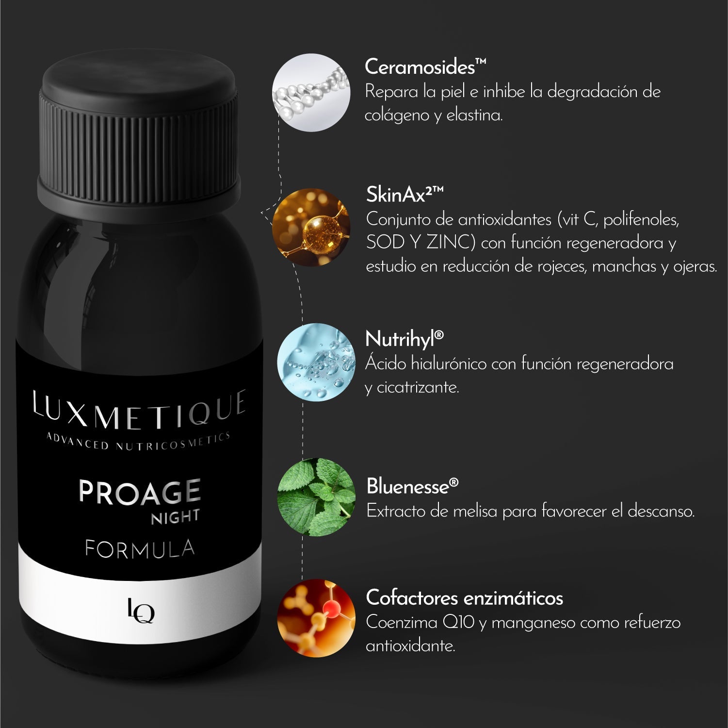 Luxmetique ProAge 4R Night Formula 30ml 15 Âmpolas - Farmácia Garcia