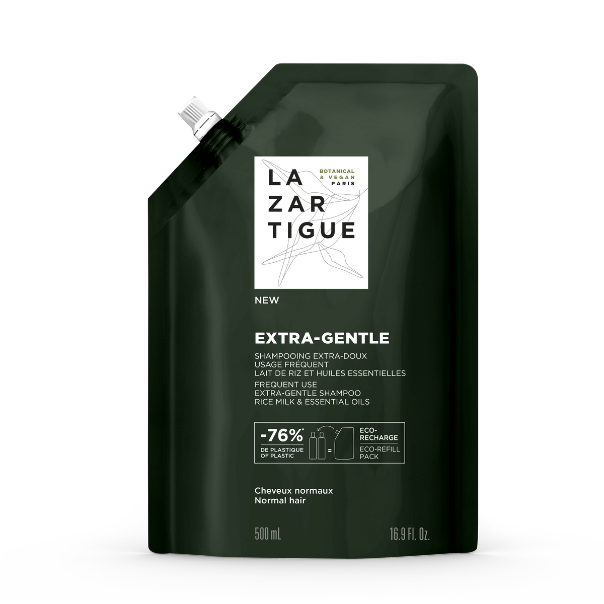 Lazartigue Champô Extra Suave Frequência Recarga 500ml