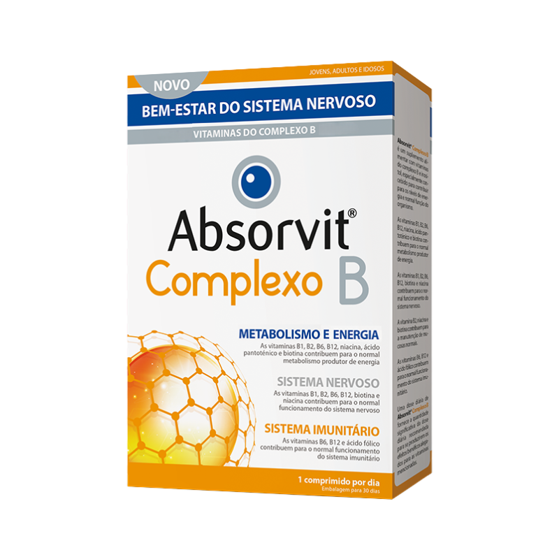 Absorvit Complexo B 30 Comprimidos - Farmácia Garcia