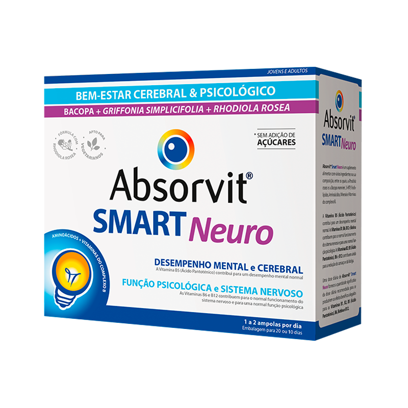Absorvit Smart Neuro 20 Âmpolas - Farmácia Garcia