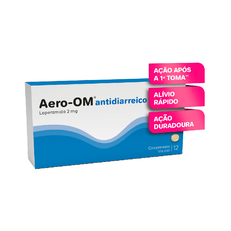 Aero-OM Antidiarreico 12 Comprimidos - Farmácia Garcia
