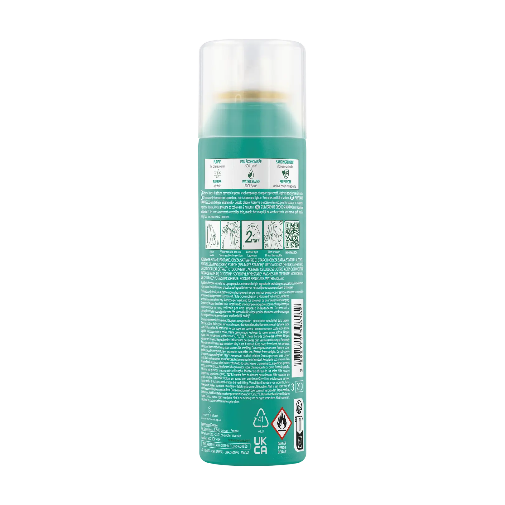 Klorane Ortiga Vitamina E Champô Seco 150ml