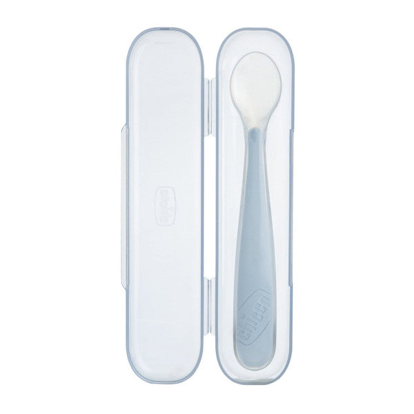 Chicco Colher Cinzenta Silicone com Caixa 6M+