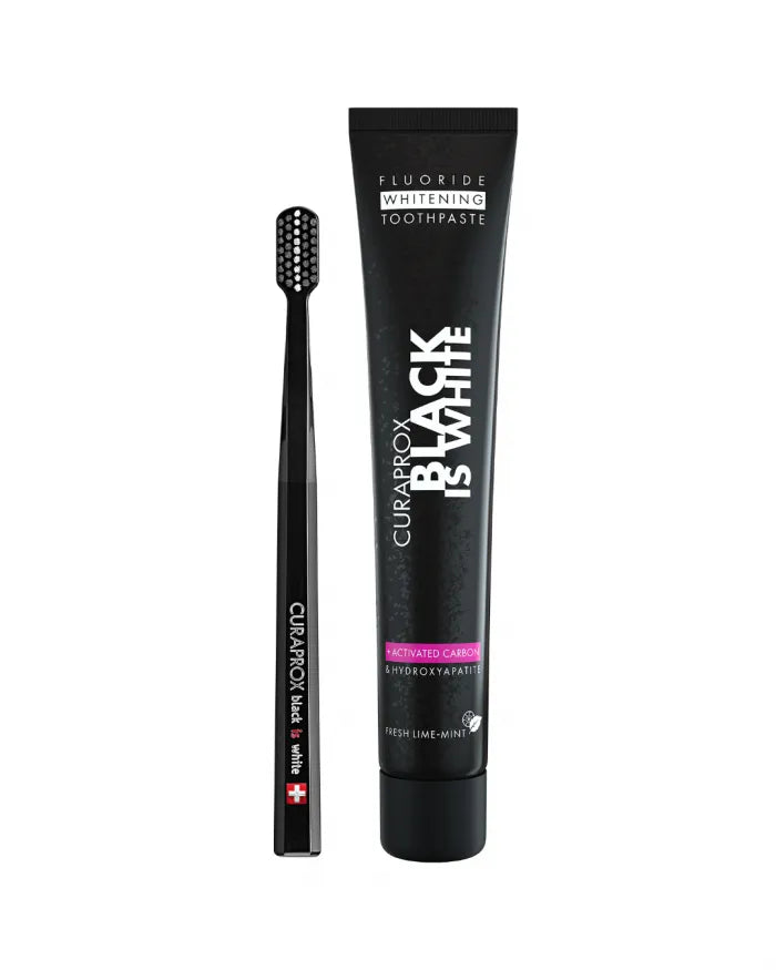 Curaprox B&W Kit Pasta Dentífrica Branqueadora 90ml + Escova