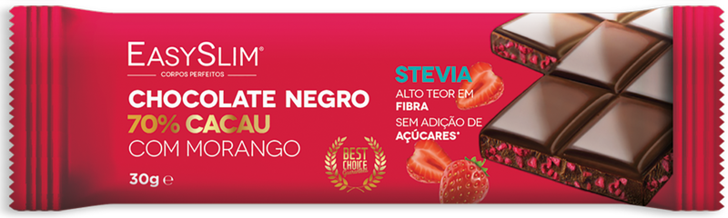 Chocolate Negro 70% Cacau com Morango 30g - Farmácia Garcia