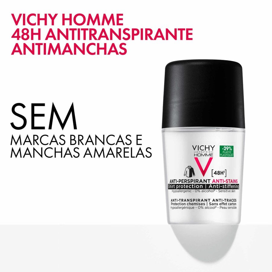 Vichy Homme Desodorizante 48H Antitranspirante & Antimancha 50ml