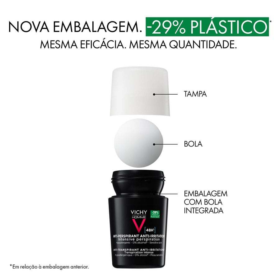 Homme Deo Roll On Pele Sensível 48h 50ml