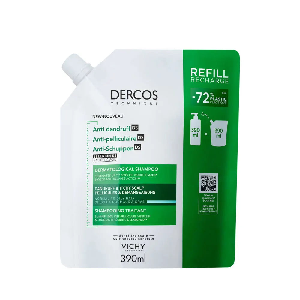 Dercos Anticaspa Champo Caspa Oleosa 390ml Refill - Farmácia Garcia
