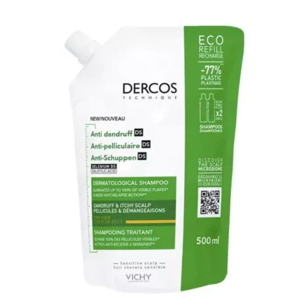 Dercos Anticaspa Champô Caspa Seca Recarga 500ml - Farmácia Garcia