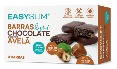 EasySlim 4 Barras Chocolate e Avelã 44g - Farmácia Garcia