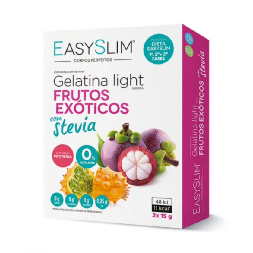 Easyslim Gelatina Light Frutos Exóticos com Stevia Saqueta 15gx2 - Farmácia Garcia