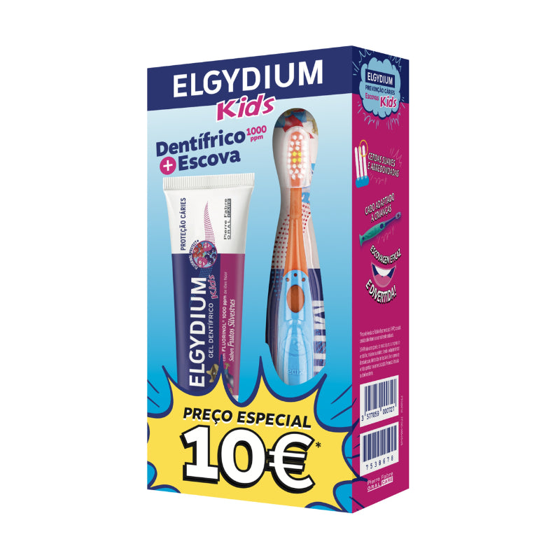 Elgydium Kids Kit Gel Dent Frutos Silvestres 50 + Escova - Farmácia Garcia