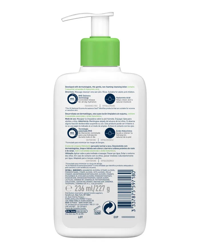 Cerave Cleanser Creme de Limpeza Facial Hidratante 236ml