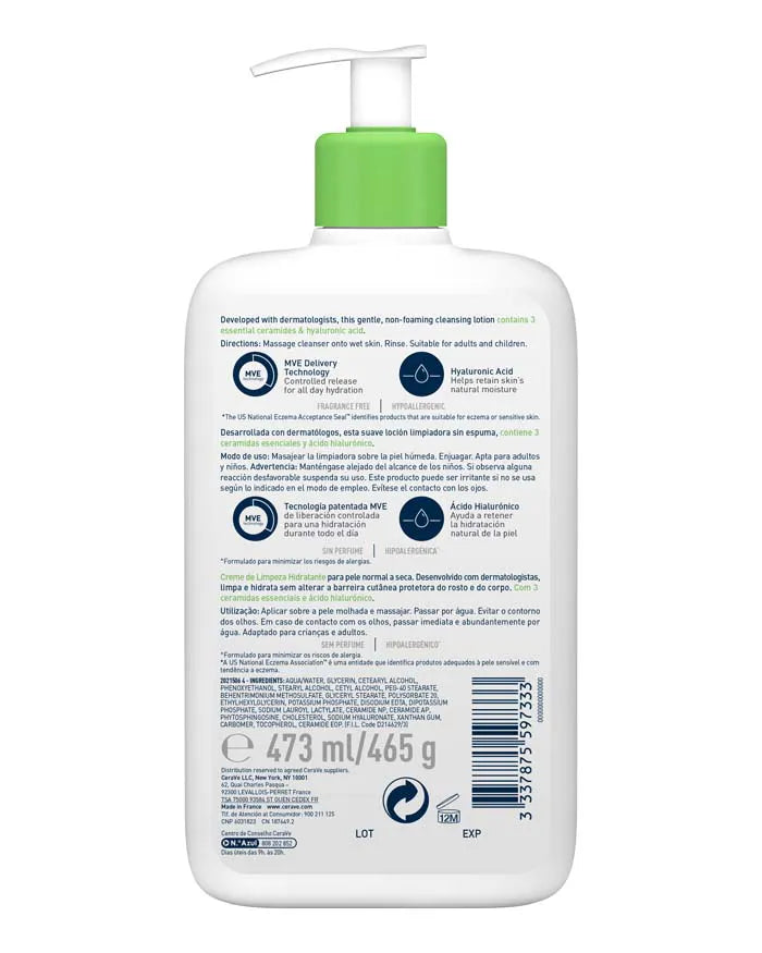 Cerave Cleanser Creme de Limpeza Rosto e Corpo Hidratante 473ml