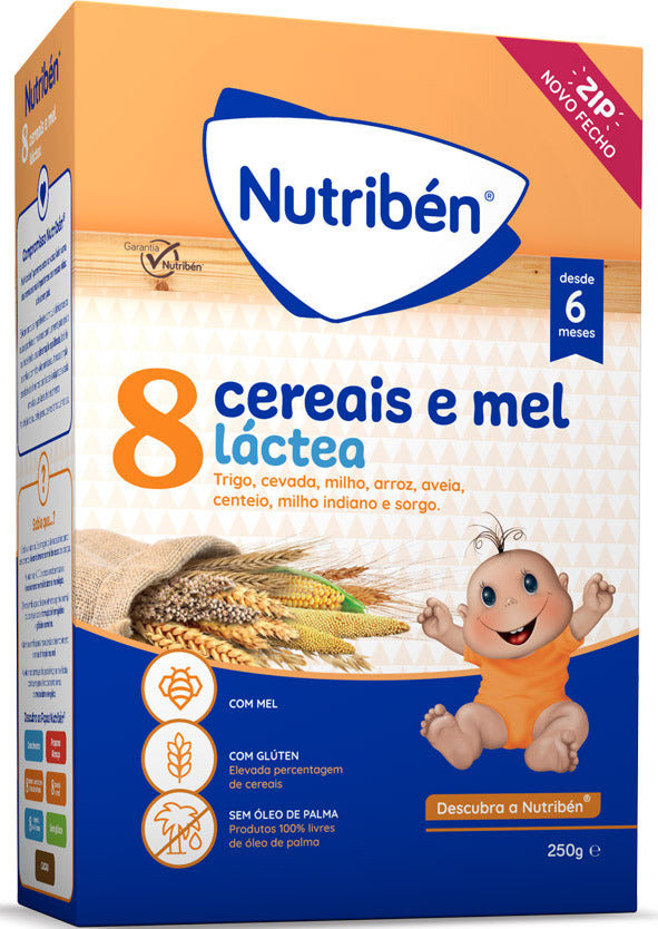 Nutribén Farinhas 8 Cereais Mel Lactea 250g - Farmácia Garcia