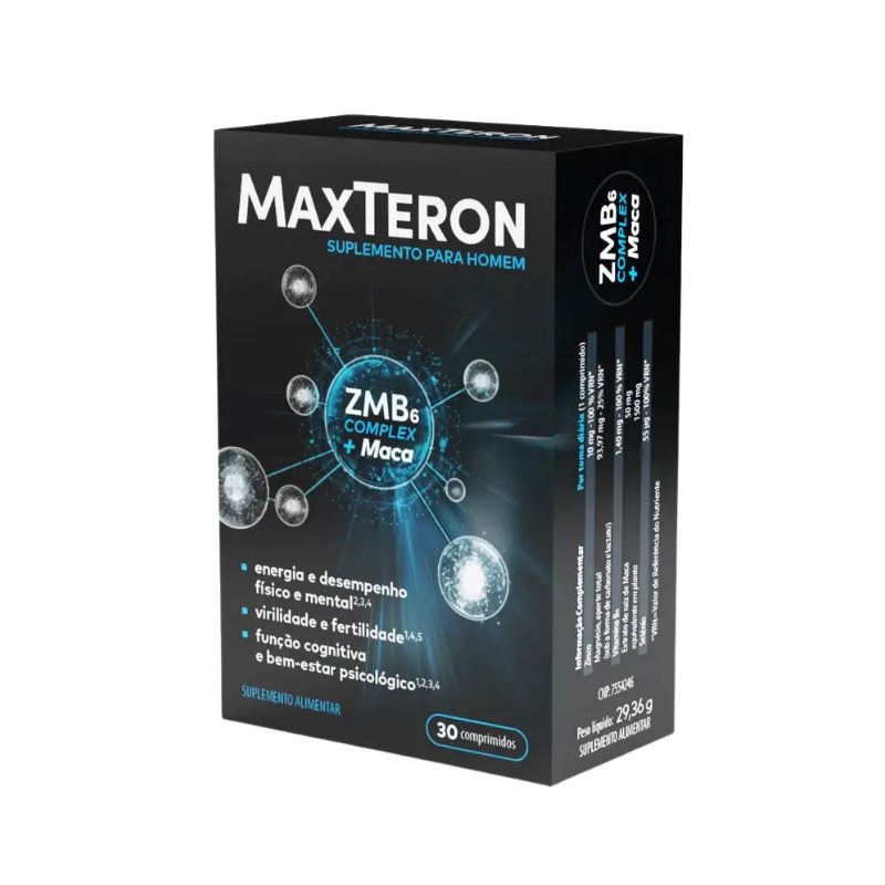 MaxTeron Suplemento Homem Energia e Libido 30 Comprimidos - Farmácia Garcia