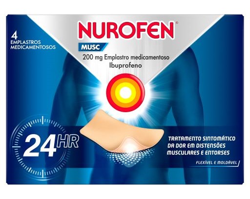 Nurofen Musc 200mg Emplastro Medicamentoso 4 Unidades - Farmácia Garcia