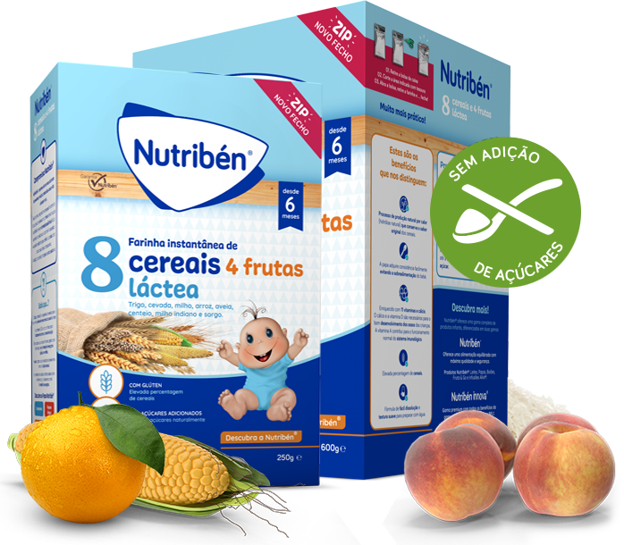 Nutribén Farinhas 8 Cereais 4 Frutas Lactea 2x 300g - Farmácia Garcia