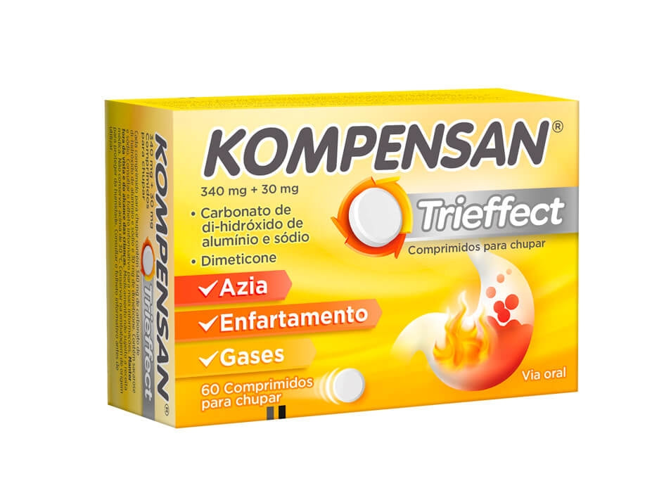 Kompensan Trieffect 340/30 Mg 60 Comprimidos para Chupar - Farmácia Garcia